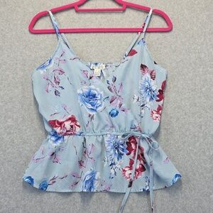 Revamped Blue and Pink Floral Top